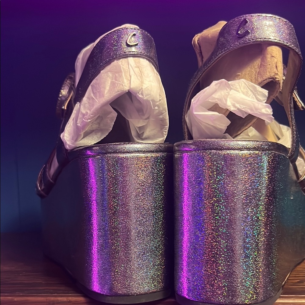 Holographic Platform Sandals - Picture 2 of 4